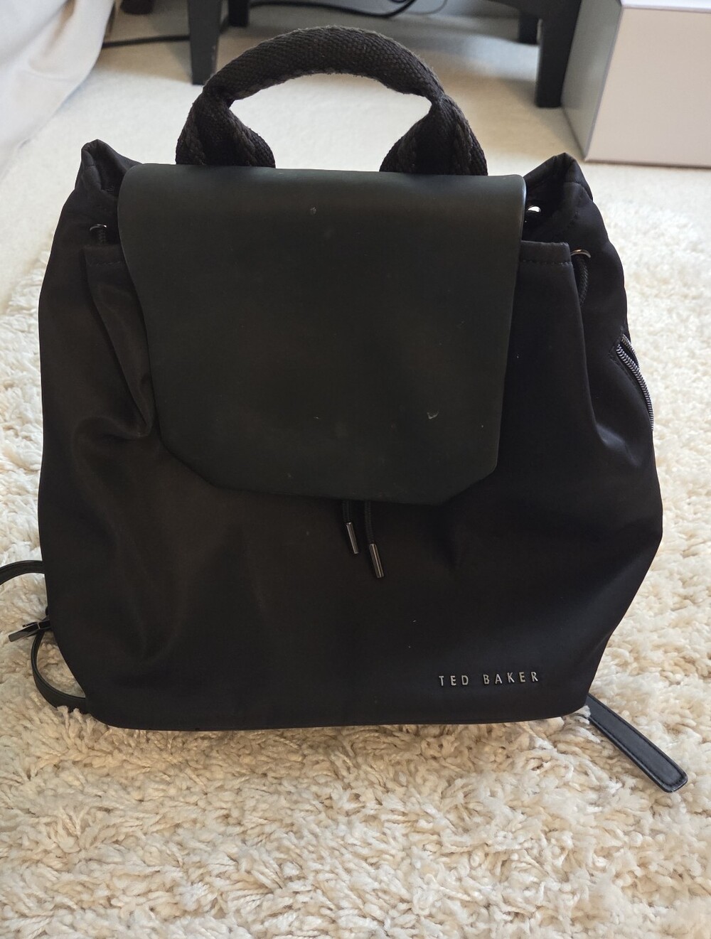 Ted Baker Black Nylon Backpack with Flap